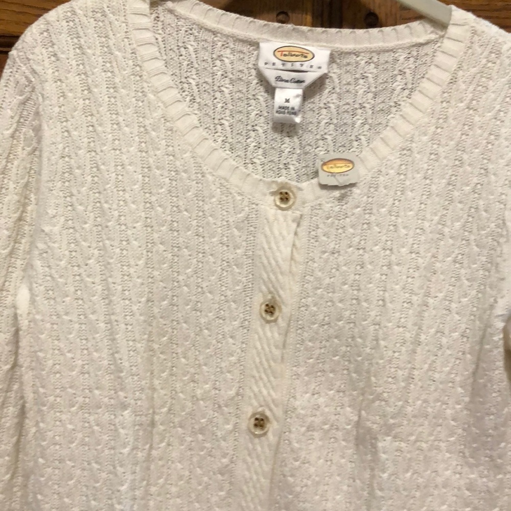Talbots NWT Three Button Ribbed Cardigan - PM - Picture 3 of 3